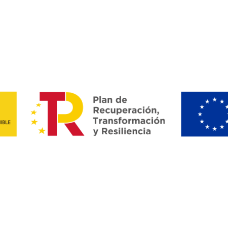Loghi istituzionali spagnoli ed europei: Governo di Spagna - Ministero dei Trasporti e Mobilità Sostenibile, Piano di Recupero Trasformazione e Resilienza, e Finanziato dalla Unione Europea NextGenerationEU.