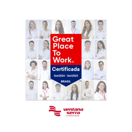 Immagine della certificazione "Great Place To Work" ottenuta dall'azienda in Brasile Ventana Serra do Brasil