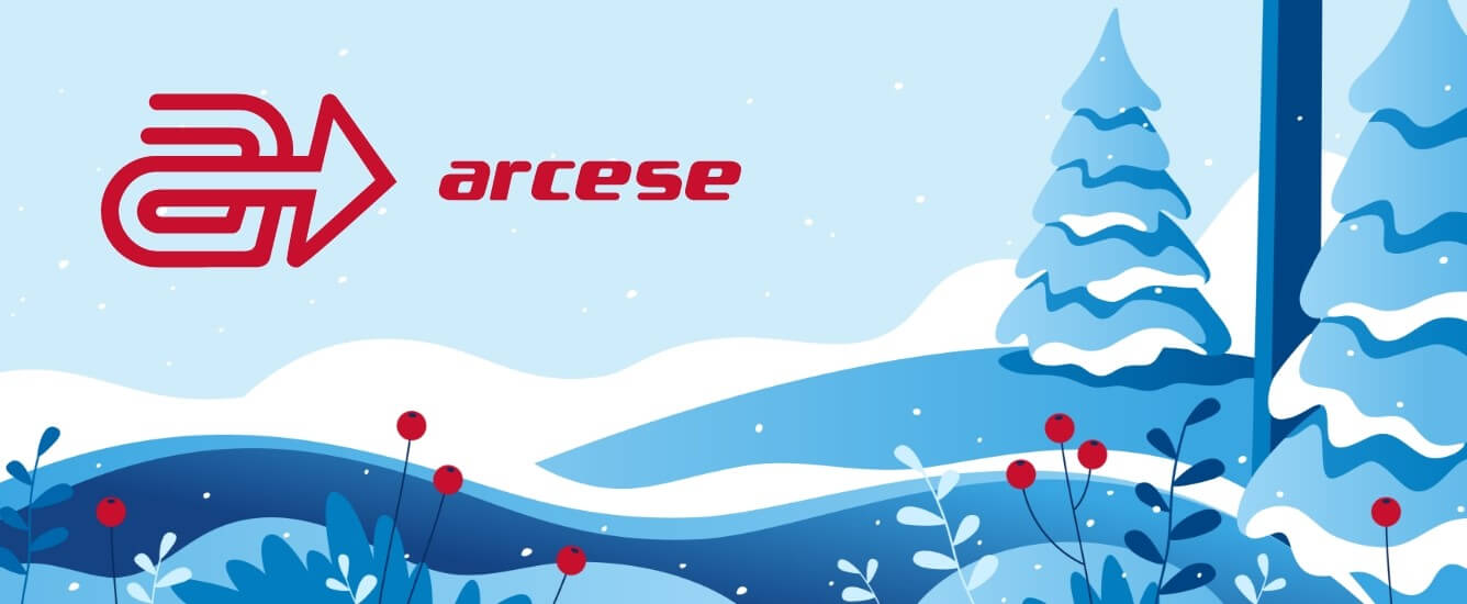 Grafica natalizia per chiusura aziendale Arcese