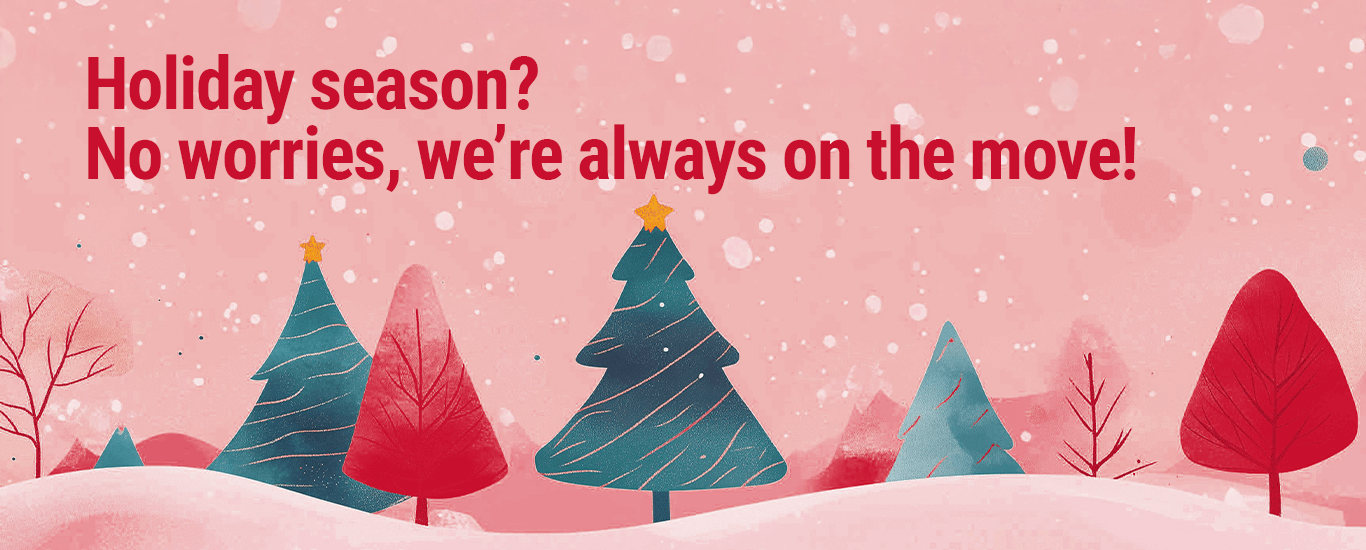 arcere-operatività-network-winter-2025-en Christmas-themed poster announcing company services available during the holidays - Arcese