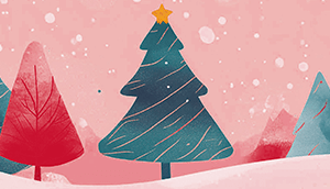 Christmas-themed poster announcing company services available during the holidays